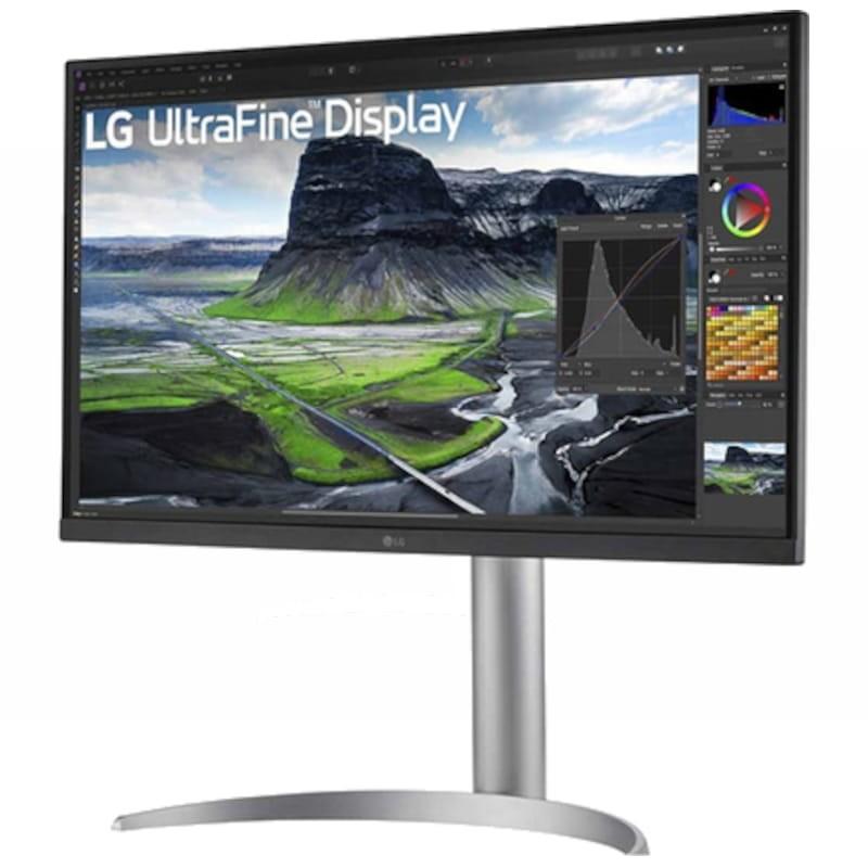 LG 27UQ850V-W 27 Ultra HD IPS HDR10  Blanco - Monitor PC Vista frontal lado izquierdo