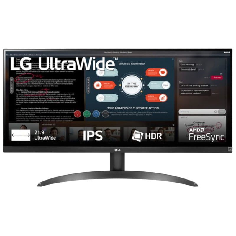 LG 29WP60G-B 29 FullHD IPS UltraWide FreeSync Negro - Clase A Reacondicionado - Monitor Gaming