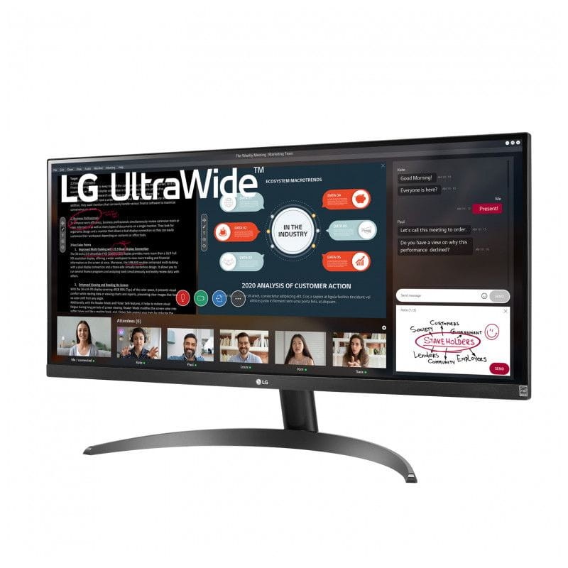 Gran pantalla de LG 29WP60G-B 29 Full HD IPS UltraWide AMD FreeSync Negro - Monitor Gaming