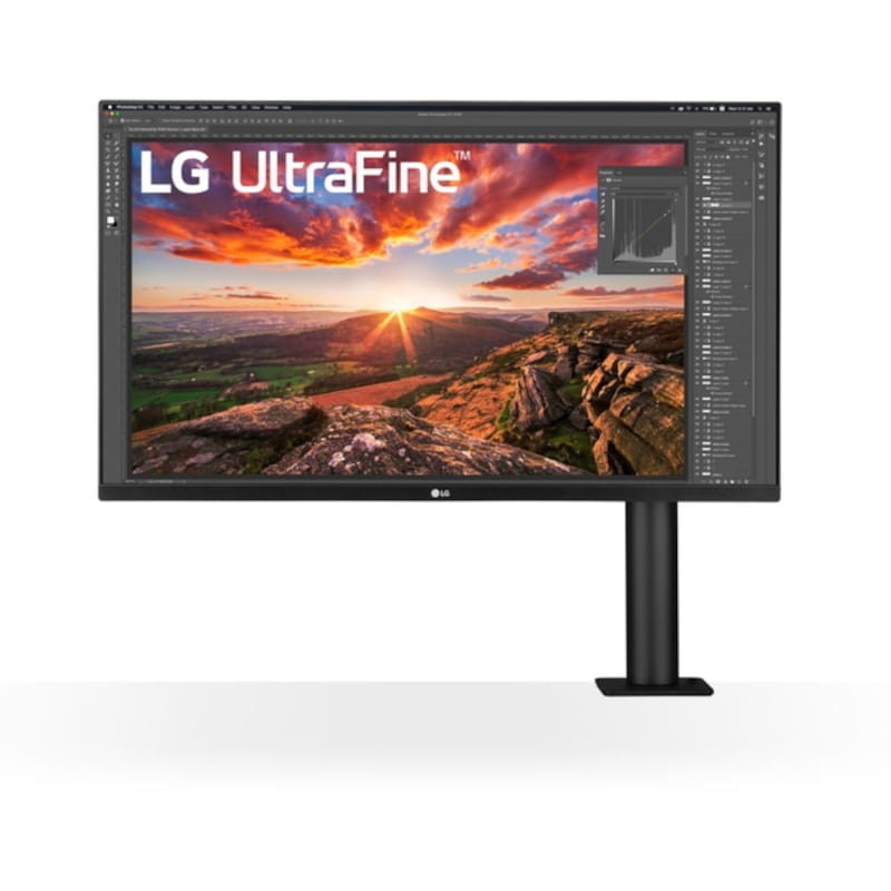Vista frontal trasera del Monitor LG 32UN880K 32 4K Ultra HD IPS Negro