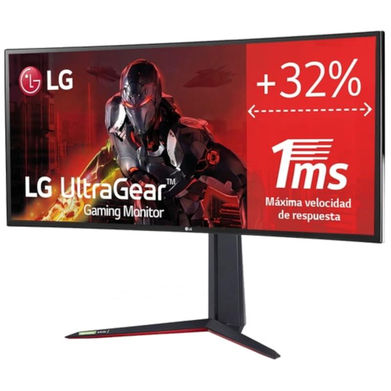 LG 34GN850P-B.AEU 34 WQHD IPS UltraWide Curvo 160 Hz FreeSync Negro - Monitor Gaming Vista frontal lado izquierdo