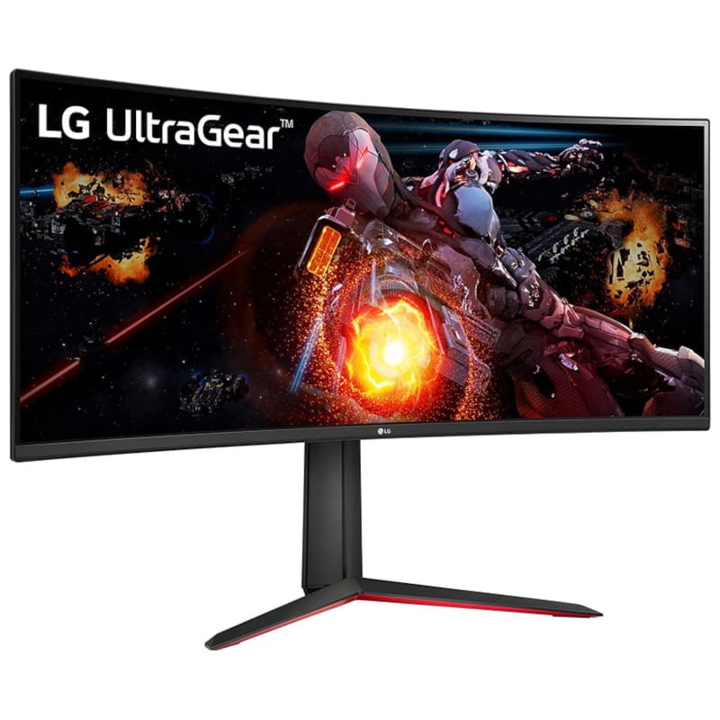 LG 34GP63AP-B LED 34 Quad HD VA Noir, Rouge - Écran PC Vue de face côté droit