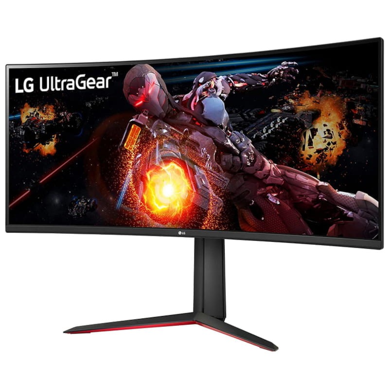 LG 34GP63AP-B LED 34 Quad HD VA Noir, Rouge - Écran PC Vue de face côté gauche