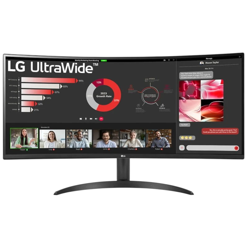 LG 34WR50QK-B 34" 2K QHD VA Incurvé UltraWide 100 Hz FreeSync Noir - Moniteur Gaming