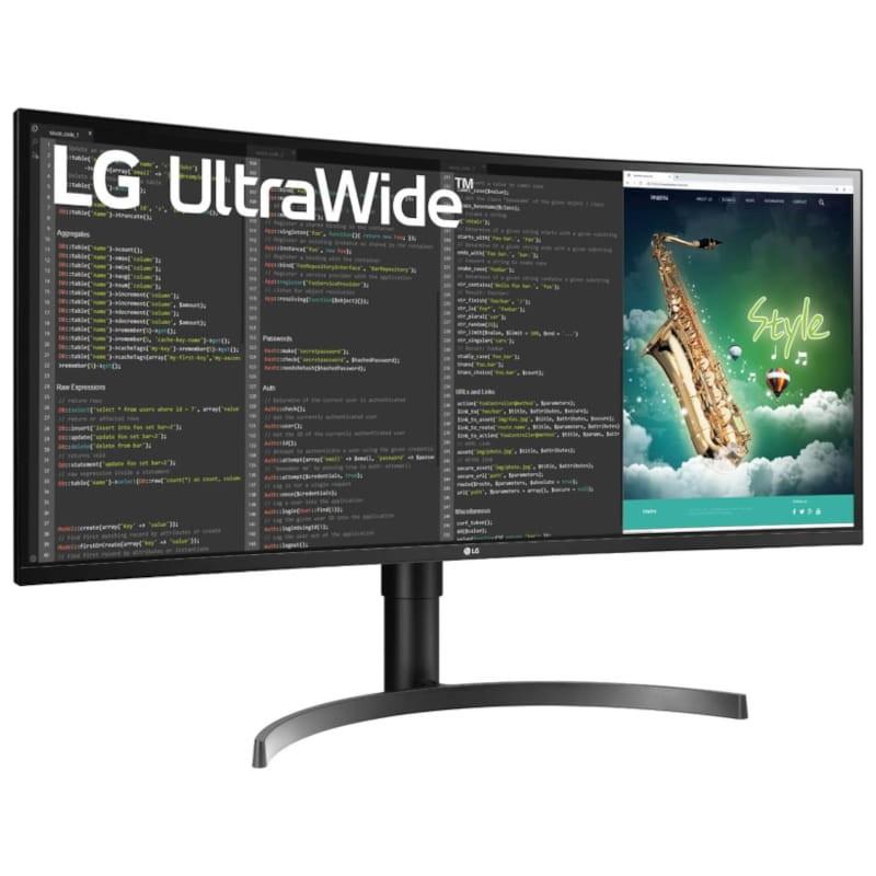 LG 35WN75CP-B 35 UltraWide Quad HD VA LED FreeSync Noir - Moniteur PC vue avant droite