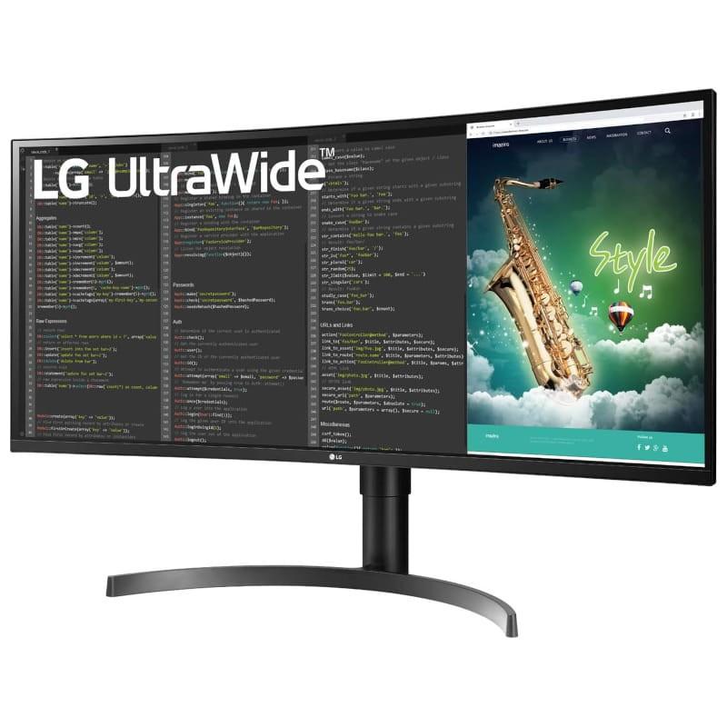 LG 35WN75CP-B 35 UltraWide Quad HD VA LED FreeSync Noir - Moniteur PC vue avant gauche