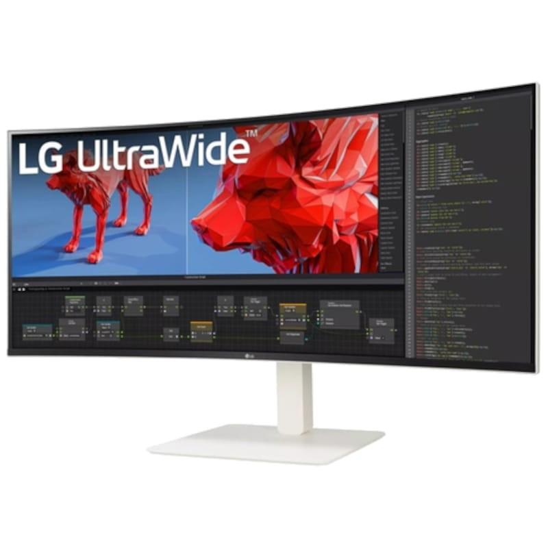 LG 38WR85QC-W 38 4K Ultra HD IPS Curvo UltraWide 144 Hz G-Sync Branco - Monitor PC frontal esquerdo
