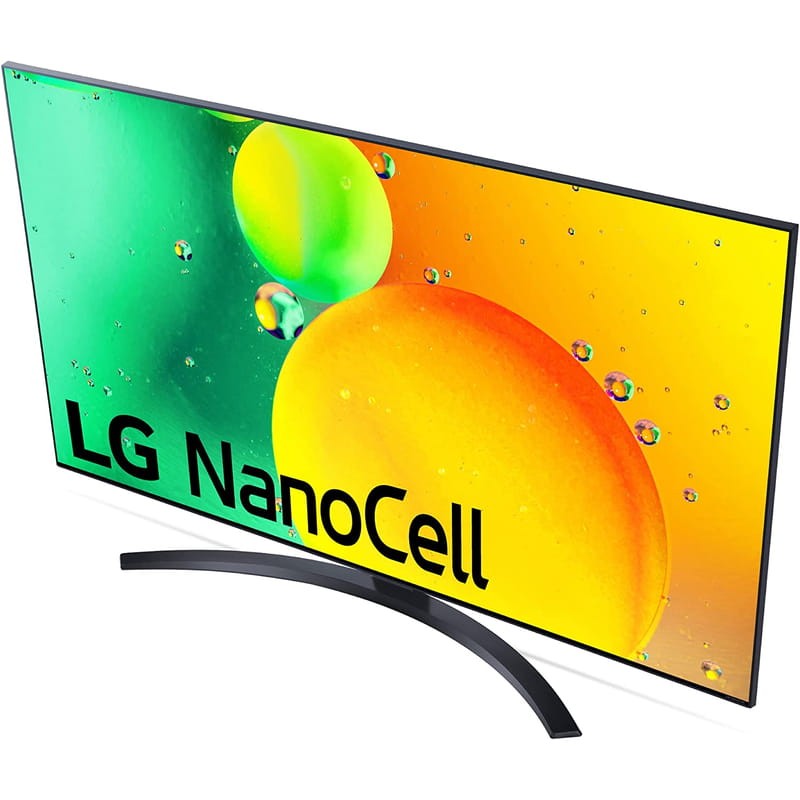LG NanoCell 50NANO766QA Televisão 50 4K Ultra HD Smart TV Wifi Preto vista frontal lado direito