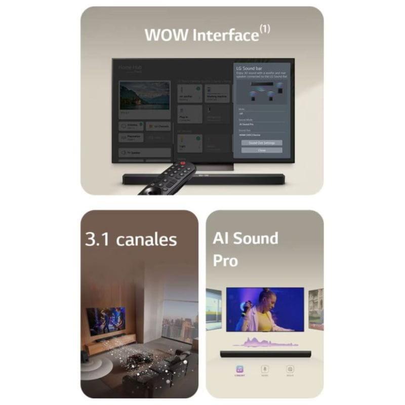 Barra de sonido LG S60T con IA Sound Pro