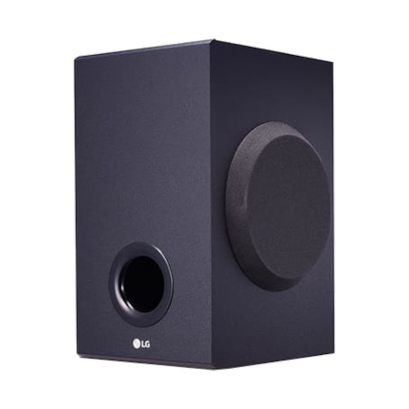 LG SQC1 2.1 300W  vista lateral del subwoofer