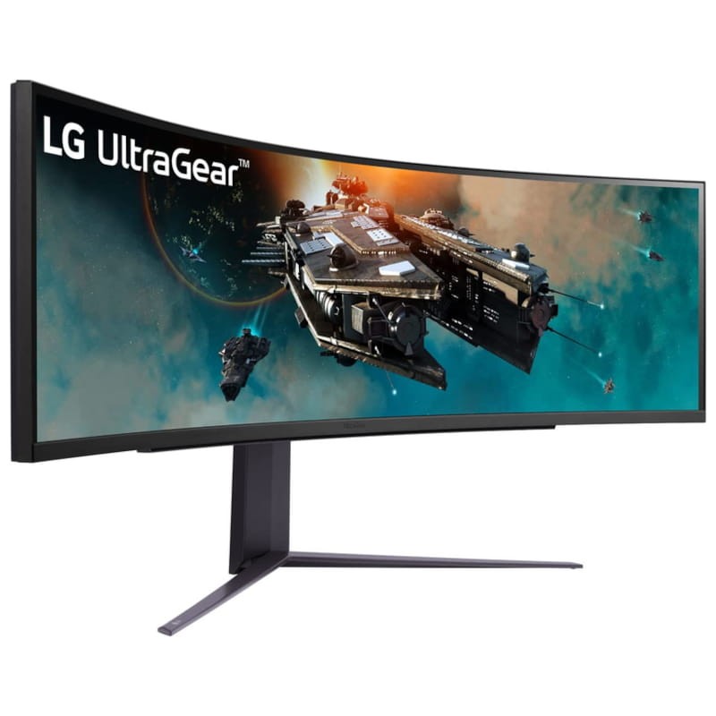 LG UltraGear 49 QuadHD VA 240Hz FreeSync Negro - Monitor gaming Vista frontal lado izquierdo