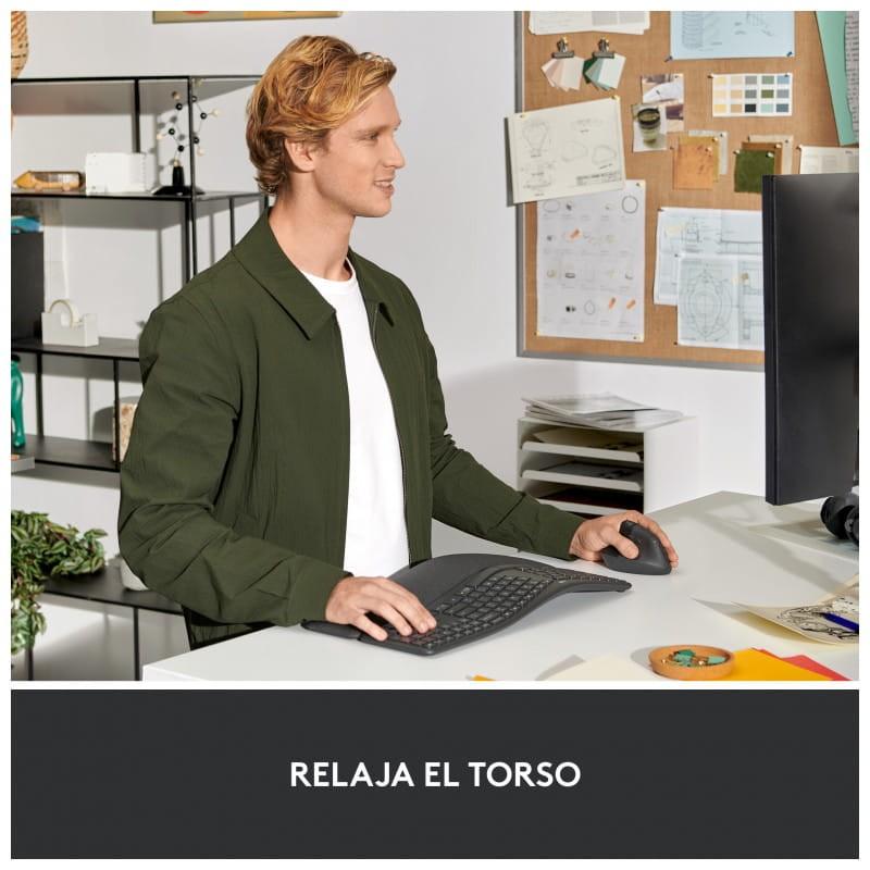 Logitech Lif RF Wireless + Bluetooth - Ratón inalámbrico relaja el torso