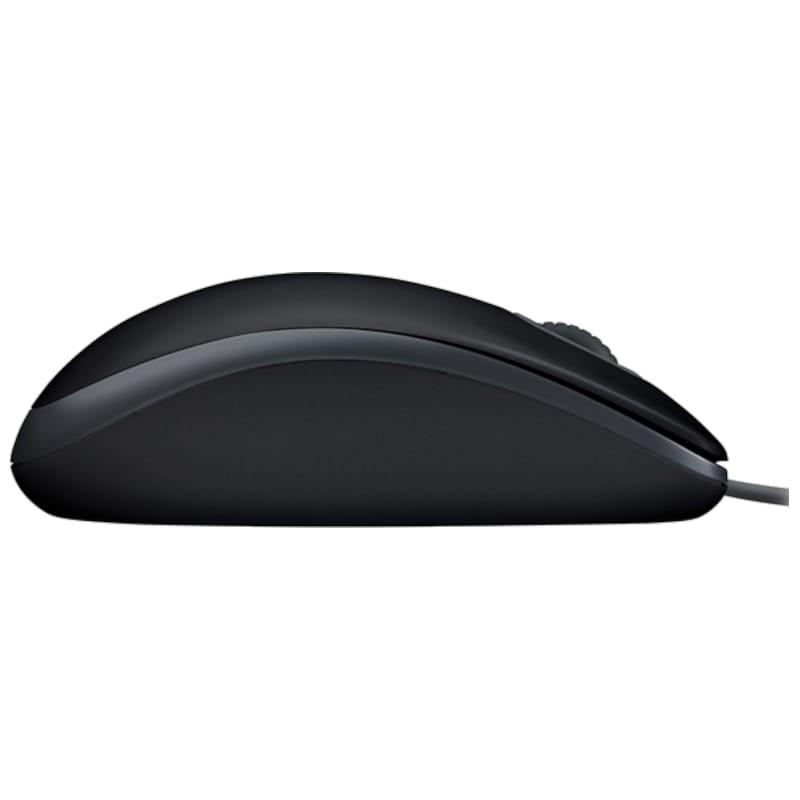 Logitech B110 Silent USB Preto - Mouse para PC - Vista lateral de 1000 DPI