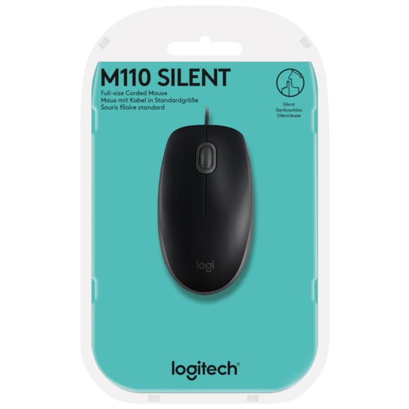 Logitech B110 Silent USB Preto - Mouse para PC - Caixa 1000 DPI