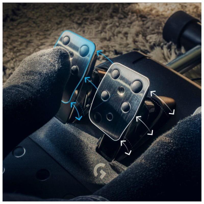 Detalle de los pedales del Logitech G G923 Negro