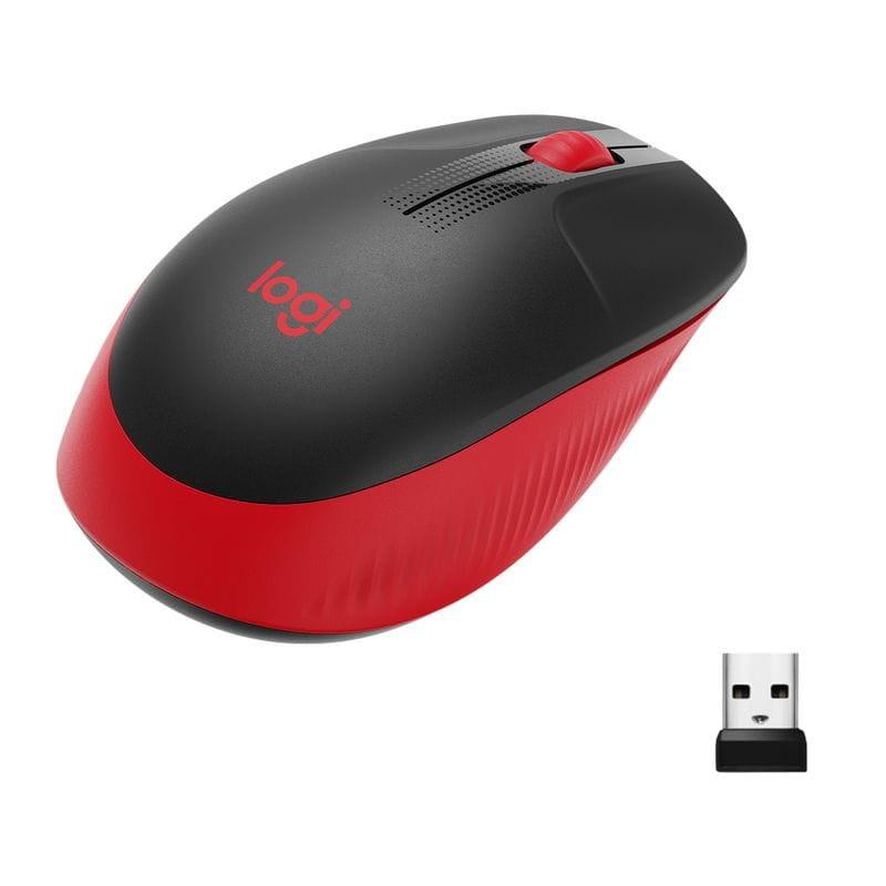 Frontal de Logitech M190 Negro/Rojo - Ratón Inalámbrico - 1000 DPI