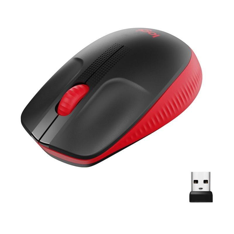 Conector de Logitech M190 Negro/Rojo - Ratón Inalámbrico - 1000 DPI