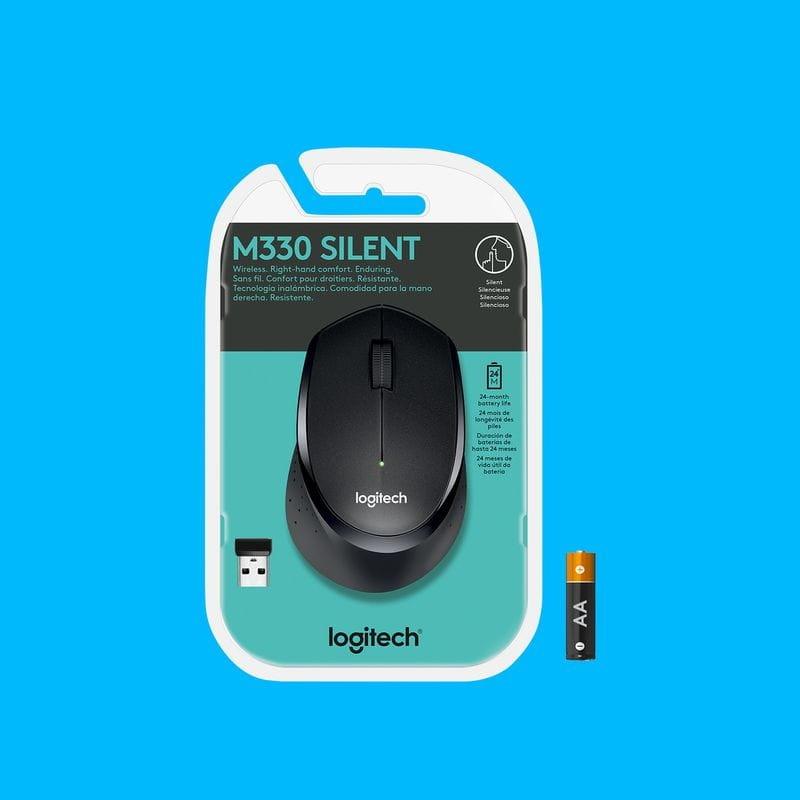 Caja de Logitech M330 Silent Plus Negro - Ratón inalámbrico - 1000 DPI