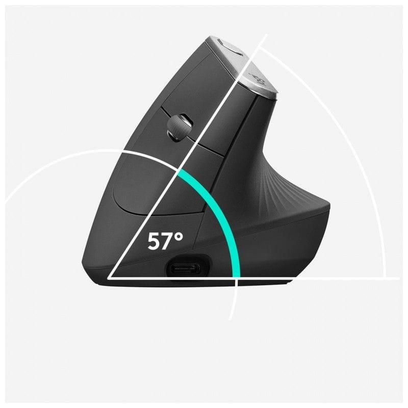 Logitech MX Vertical Ratón inalámbrico 4000 DPI - Diestros Angulo