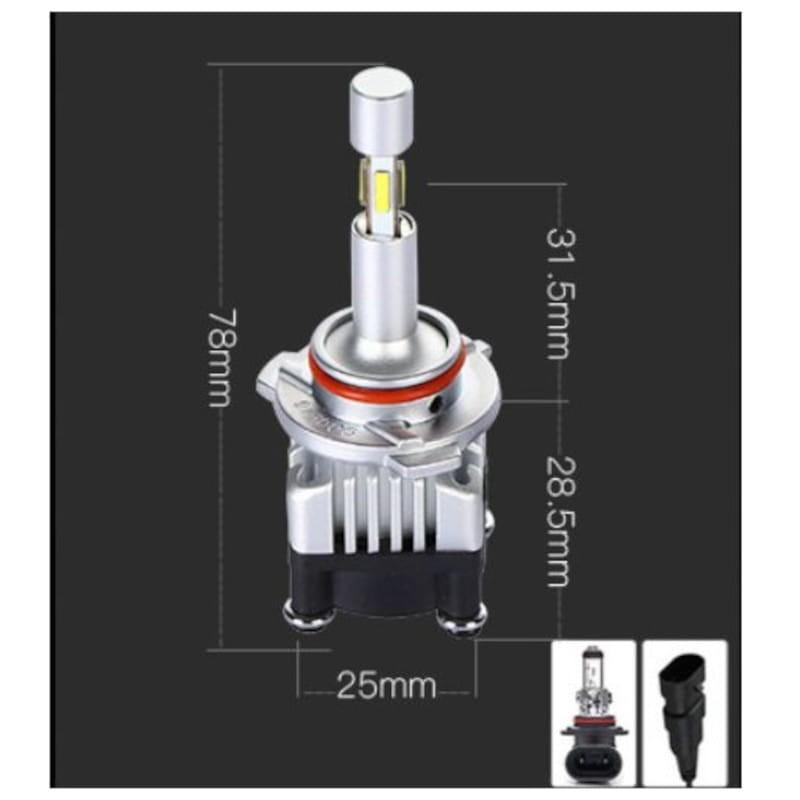 Dimensiones de LR R8 - Bombilla Led doble de 4 lados H4 para Coche 