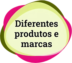Diferentes produtos e marcas