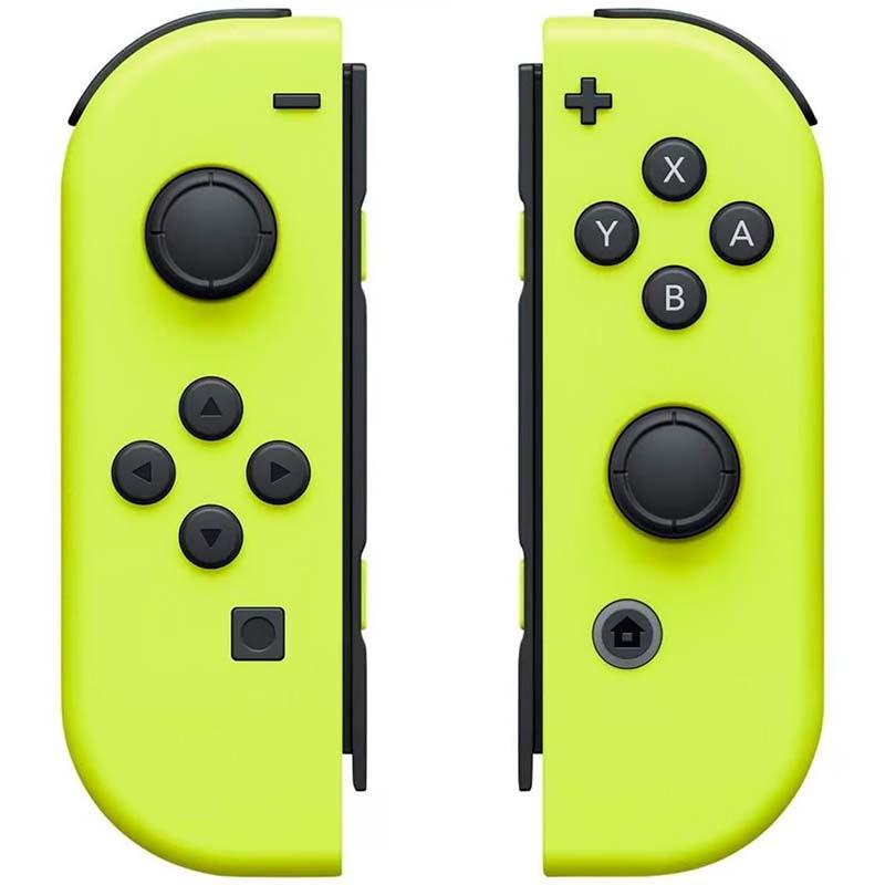 Vue de face du jeu de manettes Yellow R&D Joy-Con compatible avec Nintendo Switch