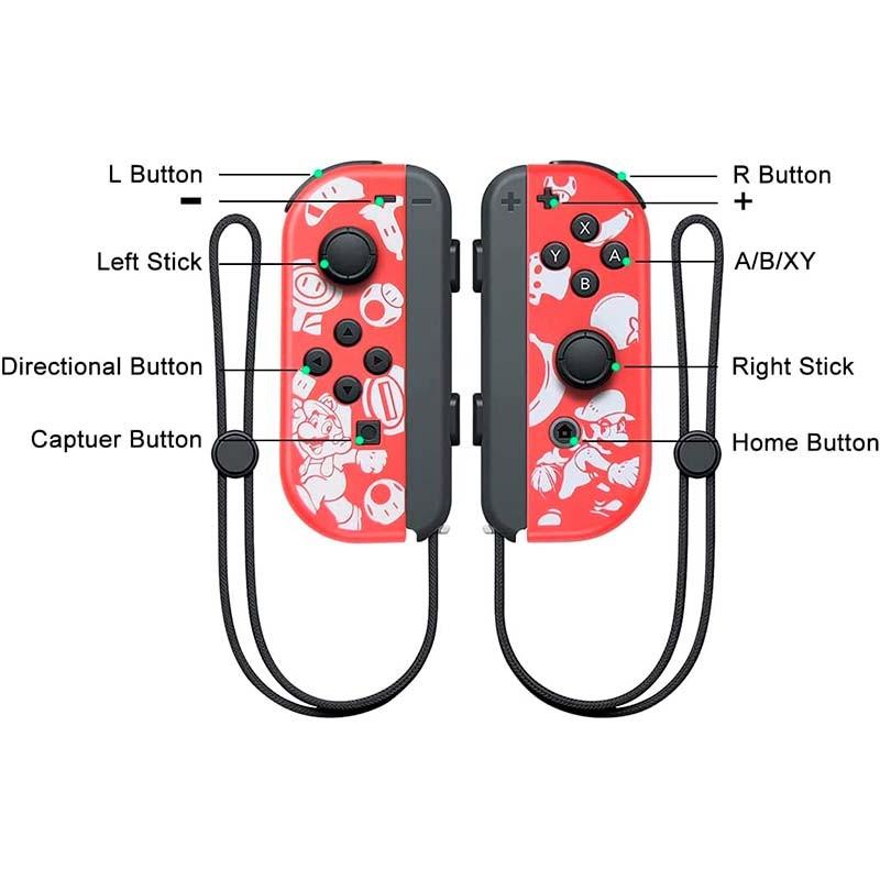 Vue de face du Set de manettes Joy-Con I+D design Red M compatible avec Nintendo Switch