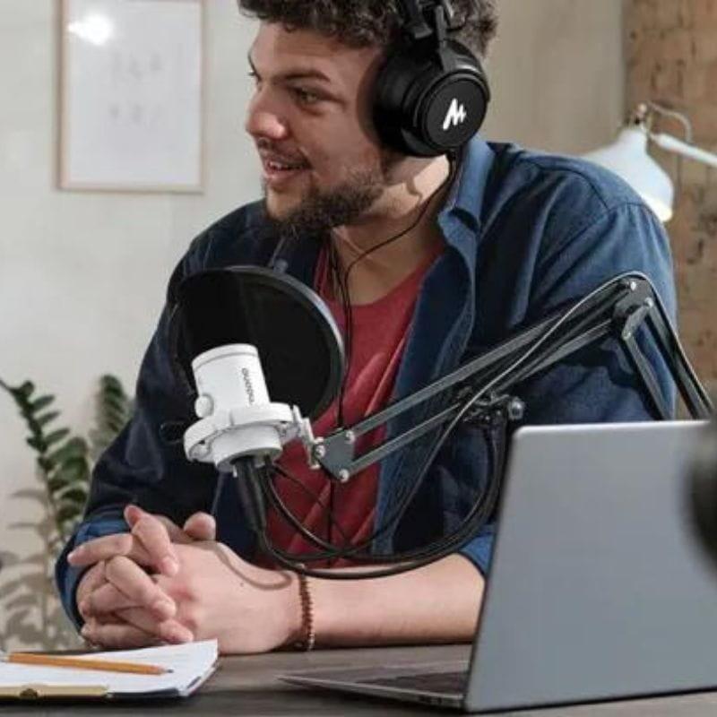 Maono PD200x RGB Blanco - Micrófono USB para Grabación y Transmisión en PC imagen real