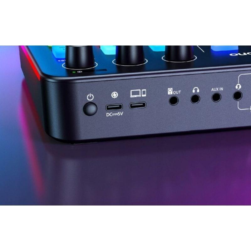 Detalle de puertos y conexiones del Maono G1 Neo Negro