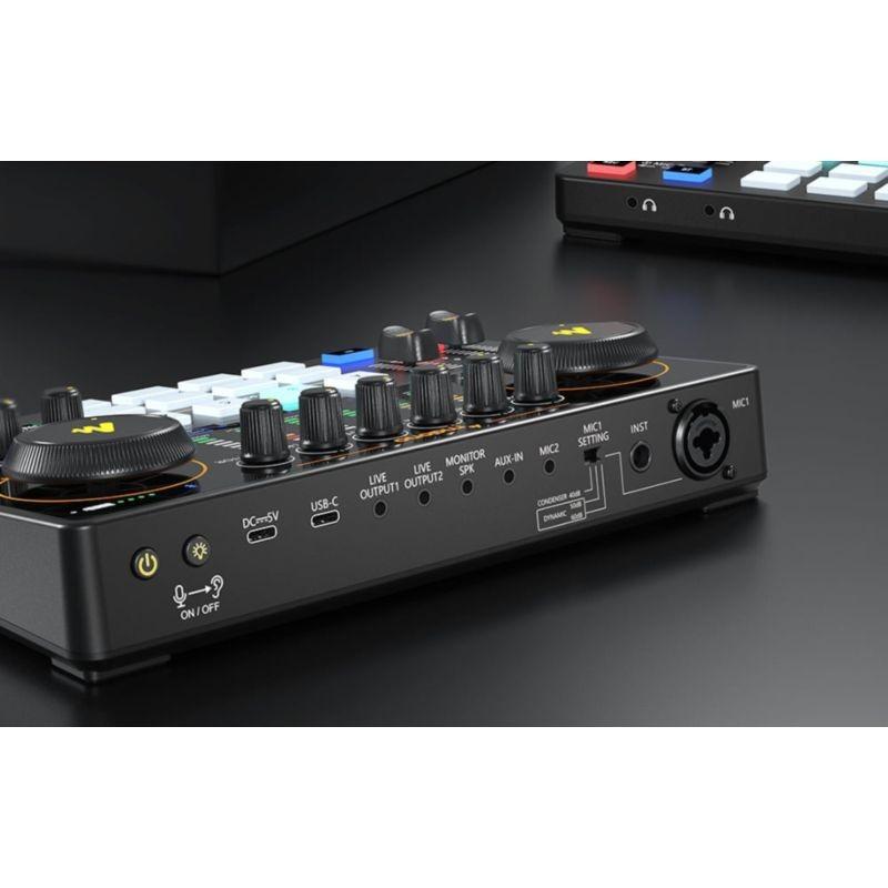 Conexiones y puertos de la Tarjeta de sonido Maono AME2 Negro