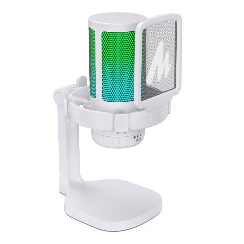 Lateral derecho de Maono DGM20 RGB Blanco - Micrófono USB para Grabación y Transmisión en PC