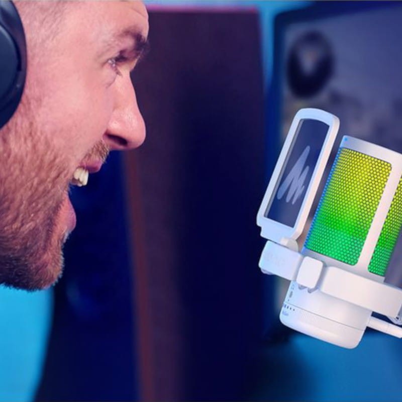 Potente Maono DGM20 RGB Blanco - Micrófono USB para Grabación y Transmisión en PC