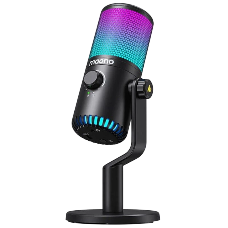 Maono DM30RGB RGB Negro - Micrófono USB para Grabación y Transmisión en PC