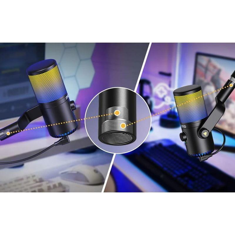 Conexões de Maono DM30RGB RGB Preto - Microfone USB para Gravação e Streaming no PC