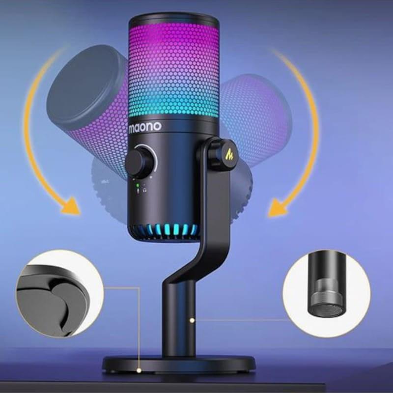 Controlo de Maono DM30RGB RGB Preto - Microfone USB para Gravação e Streaming no PC