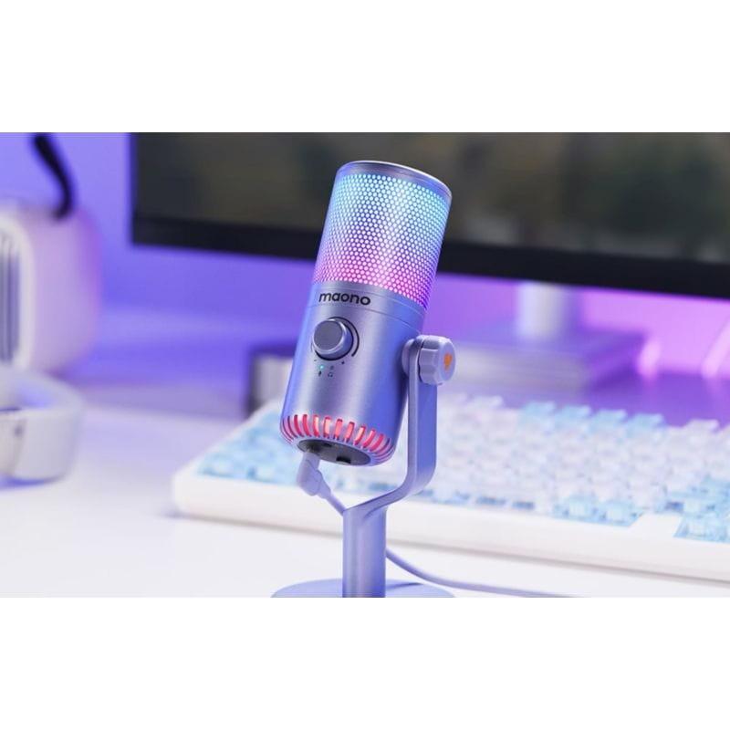 Micrófono Maono DM30RGB Púrpura con iluminación RGB personalizable 