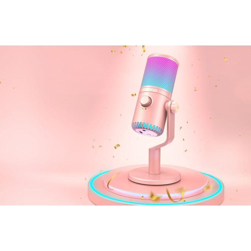 Visão geral do Microfone Maono DM30RGB Rosa