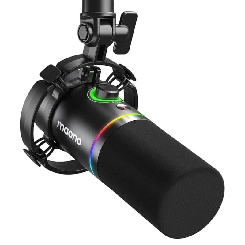 Maono PD200x RGB Negro - Micrófono USB para Grabación y Transmisión en PC