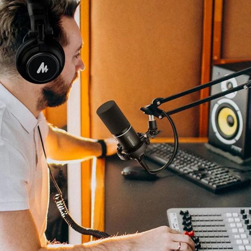 Maono PD200x RGB Negro - Micrófono USB para Grabación y Transmisión en PC edición de sonido
