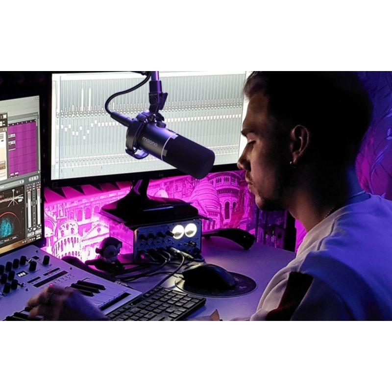 Microphone Maono PD200XS Noir avec éclairage RGB