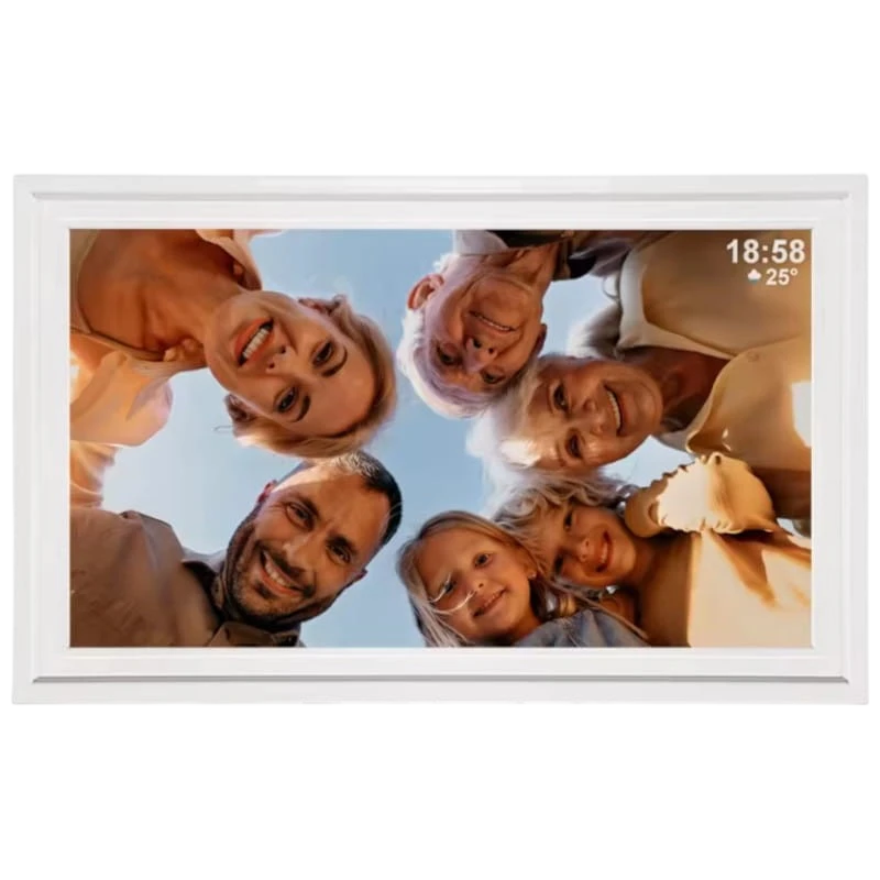 Marco de fotos Digital con WiFi pantalla de 15,6 pulgadas táctil IPS HD de 1920x1080 Tarjeta de Memoria 32GB incluida - Color Blanco