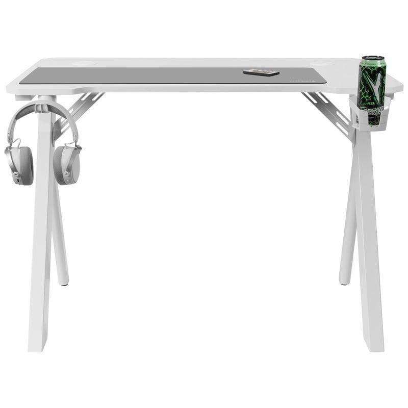 Mesa Gaming Mars Gaming MGD 100 RGB - Blanco Soportes
