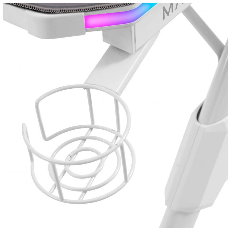 Mesa de jogo Mars Gaming MGDXLRGBW Iluminação digital ARGB 3D, vista do suporte para bebidas
