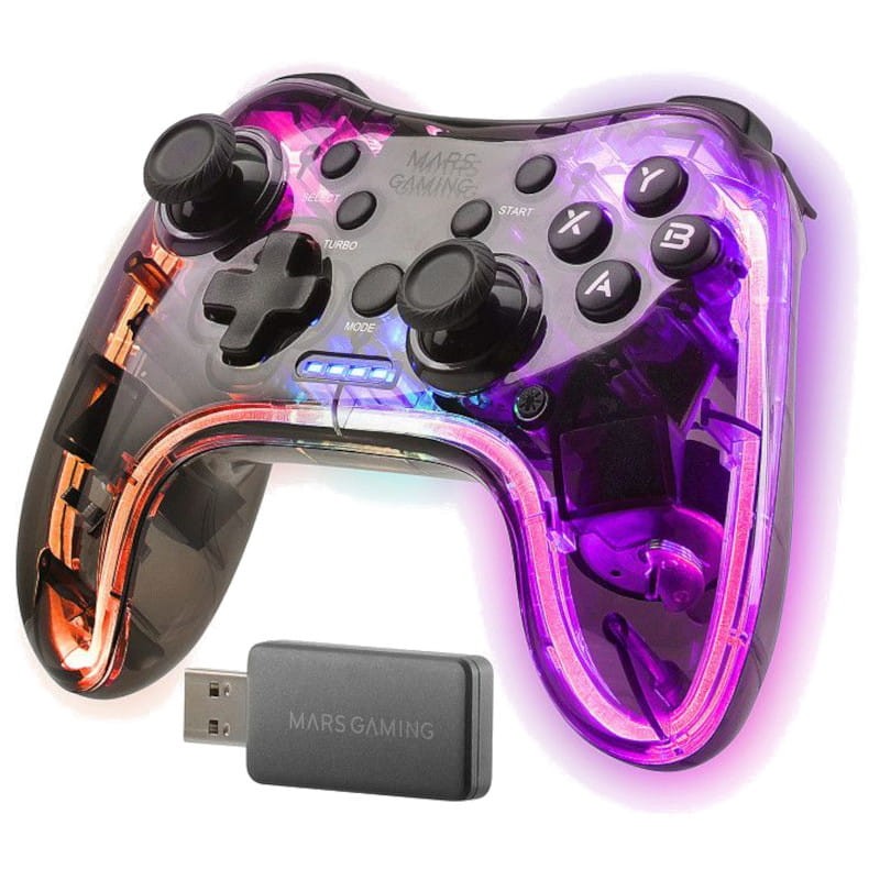 Mars Gaming MGP-24 2.4G RGB - Manette de jeu sans fil - Adaptable