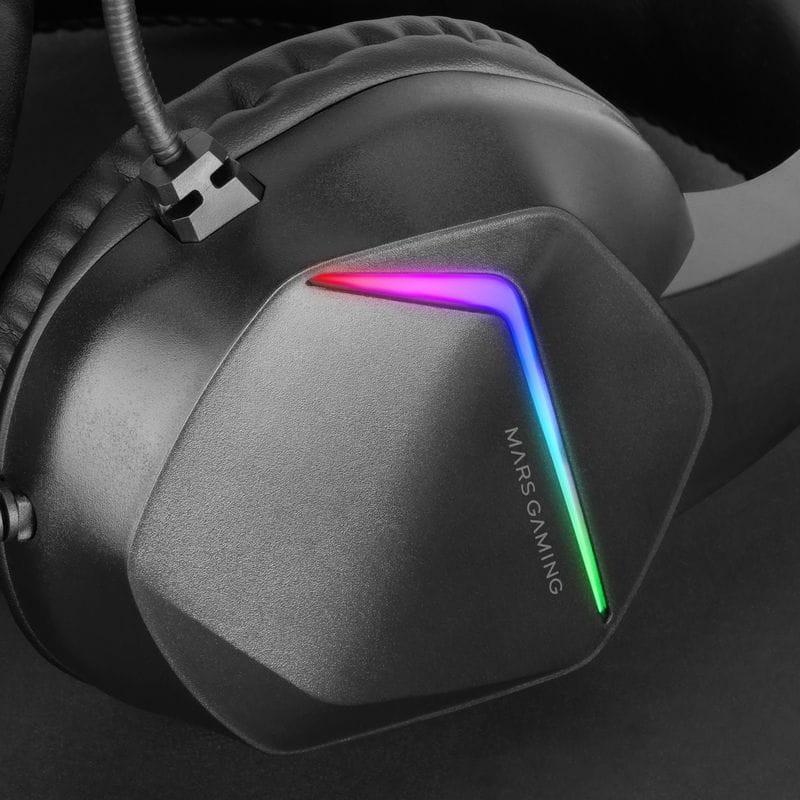 Adaptable Mars Gaming MH122 FRGB Negro - Auriculares Gaming