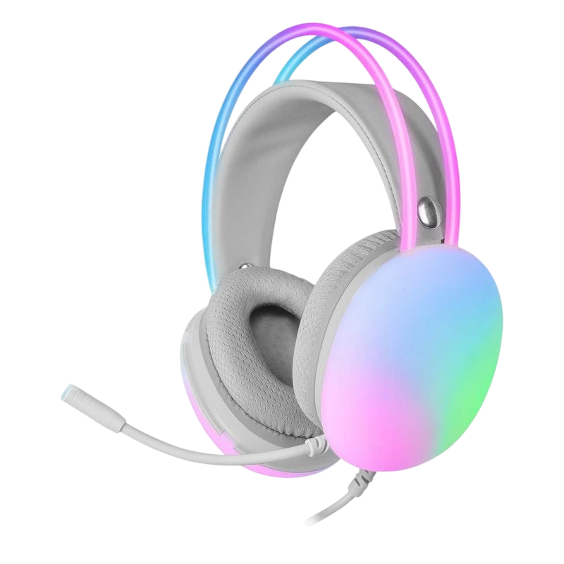 Mars Gaming MH-GLOW LED Branco - Auscultadores para jogos