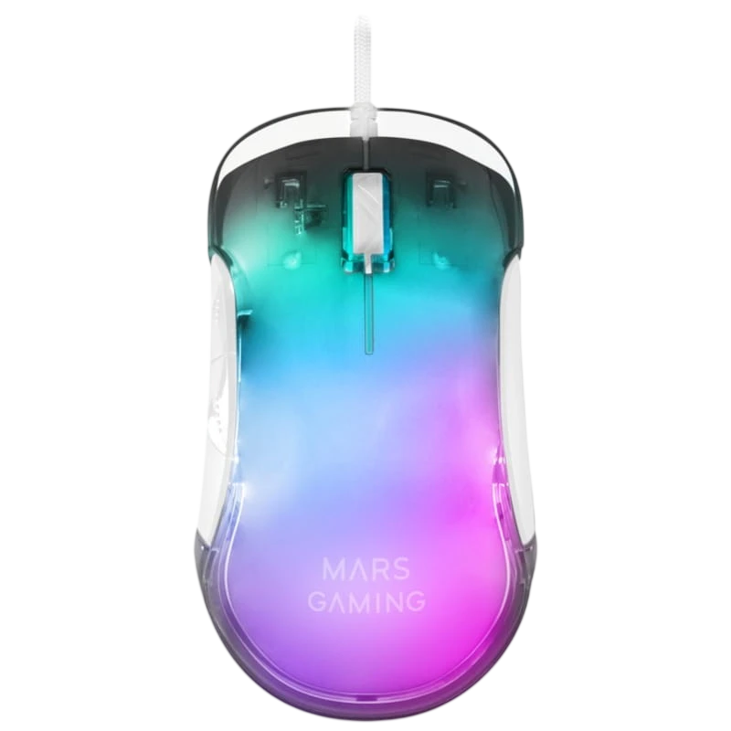 Mars Gaming MMGLOWW USB RGB Branco - Rato para jogos - 12800 DPI
