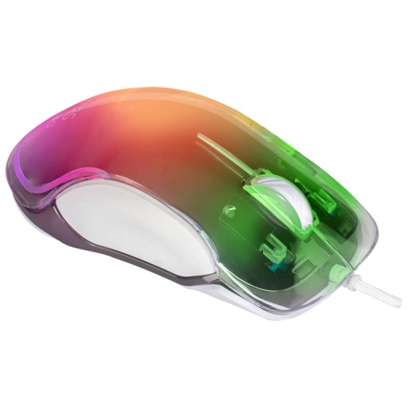 Mars Gaming MMGLOWW USB RGB Branco - Mouse para jogos - 12800 DPI Vista frontal lado direito
