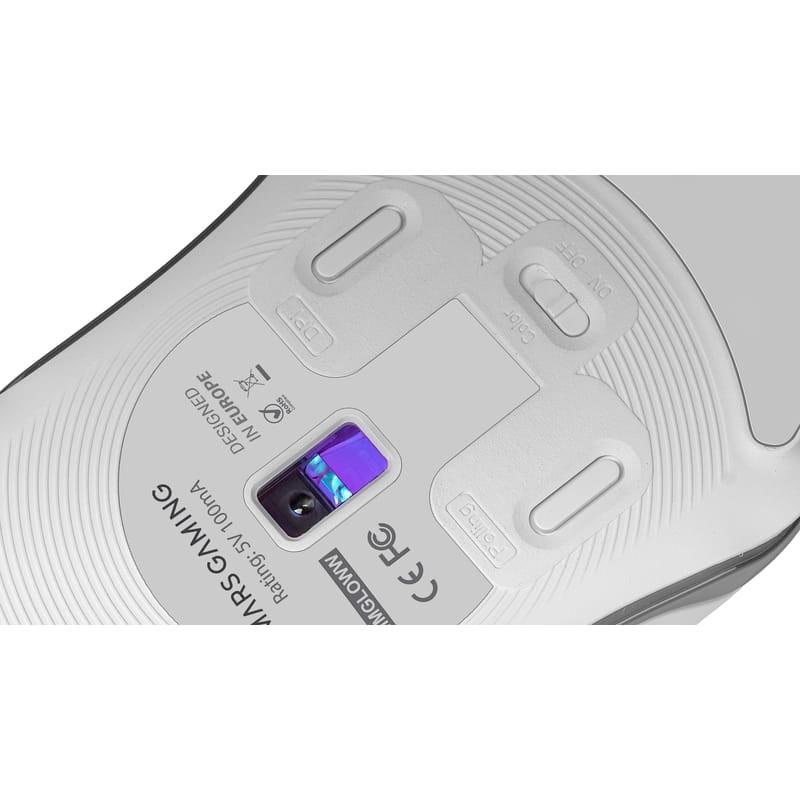 Mars Gaming MMGLOWW USB RGB Branco - Mouse para jogos - 12800 DPI óptico