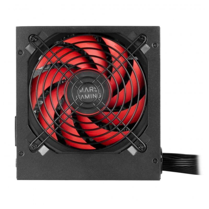 Vista frontal de la Mars Gaming MPIII750 750W Negro/Rojo